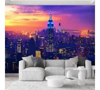 Papier Peint Photo Intissé 150 x 105 cm (L x H) - Papier Peint Mural Panoramique Poster Moderne Ville Paysage Empire State Building, Fresque Murale Tapisserie pour Bureau Salon Chambre moderne