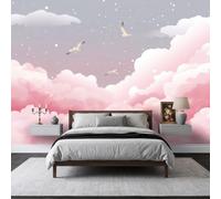 Papier Peint Photo Intissé 150 x 105 cm, Papier Peint Mural Panoramique Géant, Décoration Murale Ciel étoilé rêveur mer de nuages à l'aquarelle Imprimée pour Salon Chambre Couloir Hôtel Mur TV