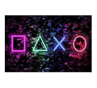 Papier Peint Photo INTISSÉ-(195576)-PLAYSTATION-250x186cm-5lés-Mural Poster Géant XXL-Console PSP PS5 Game Jeu Station de jeu Néon