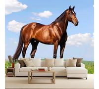 Papier Peint Photo intissé 200x140cm Cheval Des Prairies papier peint panoramique Série Wild Freedom Effet 3D Illusion d’Optique Art Mural Photomuraux Modernes Découpe sur Mesure Résistant aux Rayures