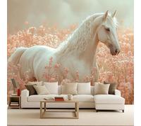 Papier Peint Photo intissé 200x140cm Cheval Mystérieux Et Froid papier peint panoramique Série Sur Les Animaux De La Ferme Effet 3D Illusion d’Optique Art Mural Photomuraux Découpe sur Mesure