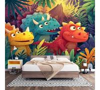 Papier Peint Photo Intissé 300x210 cm Coloré 3D Panoramique papier peint | Dessins AniméS Animaux Dinosaures Poster Tableaux Muraux Tapisserie Photo Décoration Fresque Murale Pour Salon Couloir