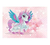 Papier Peint Photo INTISSÉ-400x280cm-(217535)-PONEY LICORNE-8lés-Mural Poster Géant Chambre d'enfant Princesse XXL