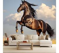 Papier Peint Photo intissé 500x280cm Cheval Agile papier peint panoramique nature Série Wild Gratuite Poster Géant Photomuraux Modernes Effet 3D Illusion d’Optique Salon Chambre Facile à Poser