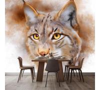 Papier peint photo intissé, animaux hyperréalistes pour salon, chambre, chambre d'enfant, portrait mural à l'encre - décoration poster, multicolore, stickers 430 cm x 300 cm - tableau sans cadre - pos