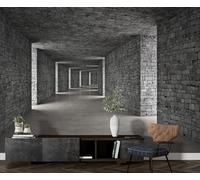 Papier Peint Photo Mural 3D Couloir De Tunnel De Mur De Pierre 300(W)X210(H)Cm Art Mural Auto-Adhésif Pour Salon Chambre Bureau Chambre D'Enfant Décoration Murale Papier Peint Art Affiche Tv F-8136751