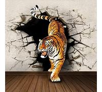 Papier Peint Photo Mural - Tigre Animal - Peel And Stick Wallpaper - 3D Chambre D'Enfant Murale Art Mural Affiche Image Garçon Fille Chambre Cadeau Décoration Stickers Muraux 200(L) x150(H) cm