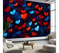 Papier Peint Photo Murale Style Cartoon, Motif Cœur Fresque Poster Géant Panoramique Intissée 200 x 140 cm pour Tapisserie Décoration Chambre Salon Maison