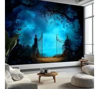 Papier Peint Photo Murale Style Fantastique, Forêt Contes Portail En Fer Fresque Poster Géant Panoramique Intissée 300 x 210 cm pour Tapisserie Décoration Chambre Salon Maison