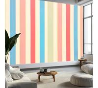 Papier Peint Photo Murale Style Vintage, Rayures Géométriques Fresque Poster Géant Panoramique Intissée 400 x 280 cm pour Tapisserie Décoration Chambre Salon Maison