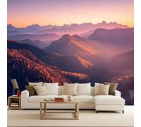 Papier Peint Photo Non Tissé 250x175 cm Nature Paysage Montagne Forêts Lacs Effets 3D Photo Geant Mural Wallpaper Mat Image Muraux Poster pour Salon Chambre Couloir Bureau Salon Décoration Murale