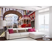 Papier peint photo non tissé Lisbonne - PORTUGAL - 375 x 250 cm (avec colle) - Papier peint non tissé - Papier peint mural - Pour salon, chambre, bureau, cuisine - Prêt à être monté