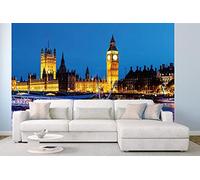 Papier peint photo non tissé Londres - 375 x 250 cm (avec colle) - Papier peint non tissé - Papier peint mural - Pour salon, chambre, bureau, cuisine - Prêt à être monté