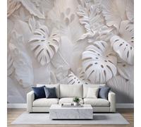 Papier Peint Photo Non Tissé Panoramique 150 x 107 cm, Modern 3D Papier Peint Mural Feuille De Monstera Tropical Plantes Intissé Pour Salon Chambre Enfants à Coucher Décoration Fresque Murale