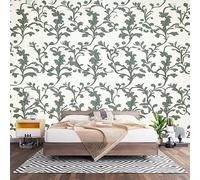 Papier Peint Photo Panoramique 3D Impression de Vigne VéGéTale Poster Papier Peint Intissé Vert Clair, Tapisserie Panoramique Salon, Décoration Mural Bureau Enfants Chambre 350x256 cm