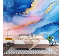 Papier Peint Photo Panoramique 3D L'Art de La Peinture Fluide Poster Papier Peint Intissé Aquarelle MarbréE, Tapisserie Panoramique Salon, Décoration Mural Bureau Enfants Chambre 400x280 cm