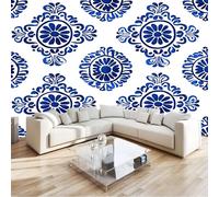 Papier Peint Photo Panoramique Motif Géométrique, Style Traditionnel Chinois Papier Peint Intissé Mural - Poster Geant Mural Personnalisé 300 x 210 cm pour Salon Chambre D'enfants Décoration Murale