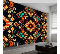 Papier Peint Photo Panoramique Style Abstrait Motif Floral Géométrique 400 x 280 cm, Papier Peint Intissé Mural, Poster Geant Mural, pour Salon Chambre d'enfants Décoration Murale, Couleur