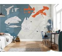 Papier Peint - Star Wars Technical Plan 368x254cm - Papier,