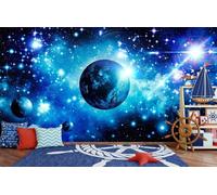 Papier peint photo Terre bleue, 150x105cm Photo murale Papier Peint Panoramique Poster Mural Chambre