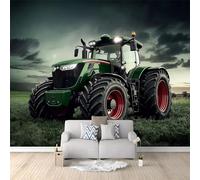 Papier Peint Photo Tracteur Vert 200x140 cm Papier Peint Panoramique Papier Peint intissé Murale Pour Chambre De Fille, Garçon, Chambre De Bébé Salon Chambre Décor