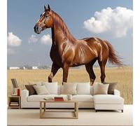 Papier Peint Photo vintage 300x256cm Cheval Des Prairies papier peint fleuri vintage Série Wild Gratuite Transformation Instantanée Murale Maison Poster Tendance Art Mural DIY Facile à Poser