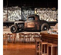 Papier peint photo Voiture ancienne 300x210 cm intissé Poster Tableaux moderne Décoration Murale Chambre à coucher Couloir maison La décoration