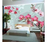 Papier peint Pink orchids variation II-Taille L 250 x H 175 cm Imprimé G