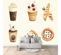 Papier Peint Pizza Au Pain 300x256 cm Papier Peint Panoramique Effet 3D, Peinture Murale intissé Grande Café Glacé, pour Moderne Salon Chambre TV Fond