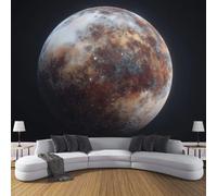 Papier Peint Pluton Surface Planétaire, Science-Fiction Réalisme Brun Papier Peint Panoramique, Pour Salon Chambre Chambre D'Enfant Intérieure Tapisserie Murales Décoration Murale, 250 x 175 cm