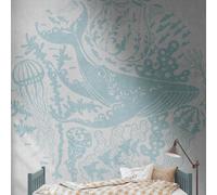 Papier peint Poissons impression numérique sous marin d'enfant baleine méduse