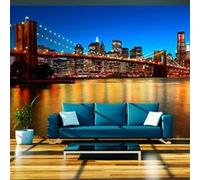 Papier peint Pont de Brooklyn au crépuscule New York-Taille L 300 x H 231 cm Imprimé G
