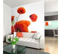 Papier Peint "Poppies on the Wihite Background" 270 x 350 cm Imprimé G