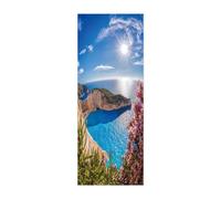 Papier Peint Porte 3D Sticker La mer bleue L90 x H210cm Trompe l'oeil Adhésif Mural Poster de Autocollant Amovible Déco Art