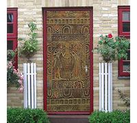 Papier Peint Porte Pharaon Égyptien 90 X 200 Cm Art De Porte 3D, Décalcomanies De Porte Amovibles, Peinture Murale De Porte Auto-Adhésive, Autocollant De Porte Pour La Décoration De L