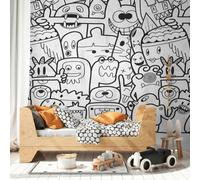 Livingwalls Papier peint photo intissé 398261 - Effet 3D en noir et blanc - 3,71 m x 2,80 m - Fabriqué en Allemagne