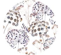 Papier peint préencollé fresque fleurs champêtre vintage aquarelle blanc