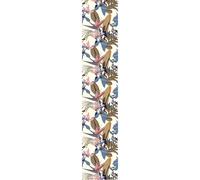 Papier peint préencollé tropical jaune feuilles de bananier et fleurs de paradis H300 x L60 cm