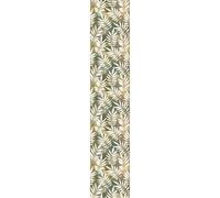 Papier peint préencollé tropical nuances de vert et feuilles beiges H300 x L60 cm