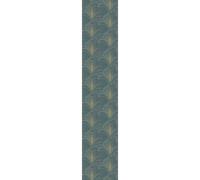 Papier peint préencollé vert gris feuilles géométriques H300 x L60 cm
