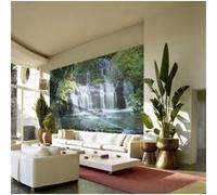 Komar 8-256 Lot de 8 papiers peints muraux panoramiques New Zealand Pura Kaunui Falls Vert 368 x 254 cm