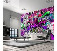 Papier peint Purple Graffiti-Taille L 400 x H 280 cm Imprimé G
