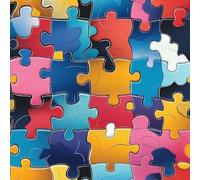 Papier peint Puzzle Coloré épais mat 44x300 cm à décoller et à coller Géométrique Peint papier de contact autocollant en plastique avec dos adhésif couverture de plan de travail table