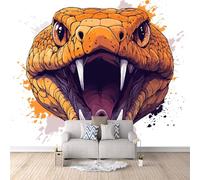 Papier Peint Python 150x105 cm Papier Peint Panoramique Effet 3D, Peinture Murale intissé Grande Animal, pour Moderne Salon Chambre TV Fond