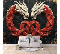 Papier Peint Python 300x256 cm Papier Peint Panoramique Effet 3D, Peinture Murale intissé Grande Mythologie Nordique, pour Moderne Salon Chambre TV Fond