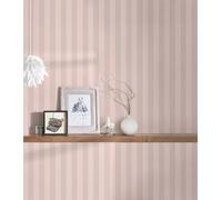 Papier Peint Rayé Avec Motif En Doux Rose Pâle - Rose