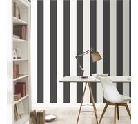 Papier Peint Rayé Noir / Blanc - Rasch 286694 Neuf