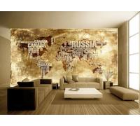 Papier Peint Rétro Doré Avec Carte De L'alphabet Anglais, Thé De L'après-midi, Pâtisserie, Dessert, Maison, Bar, Mur De Fond, Restaurant Occidental, Papier Peint Mural Pour Café,3D,250x175cm