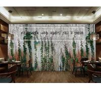 Papier Peint Rétro Nostalgique Mur De Briques Feuille Verte Magasin De Fleurs Après-midi Thé Boisson Boutique Bar Fond Mur Restaurant Occidental Papier Peint Café Mural,3D,200x140cm