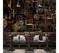 Papier peint rétro Steampunk stéréo, papier peint photo, engrenage moteur, art mural pour chambre à coucher, salon, décoration d'intérieur 400 x 280 cm
